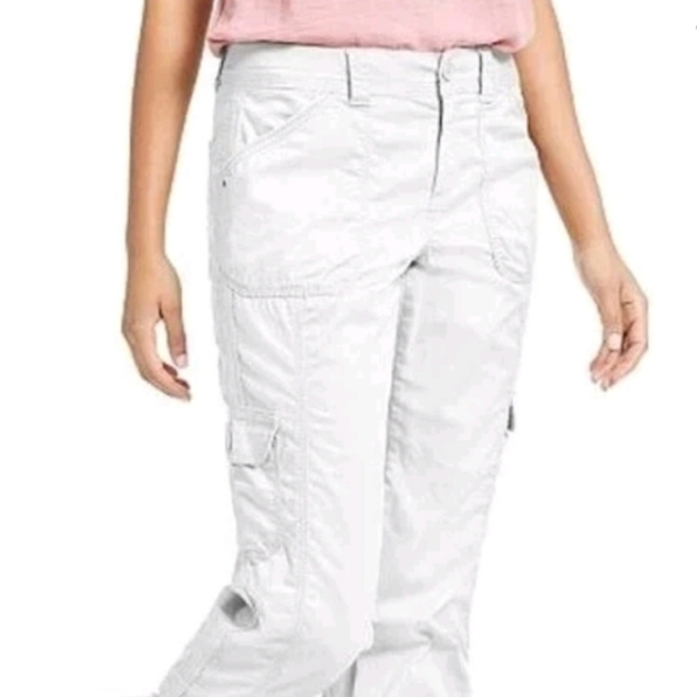 Jones New York white tied waist Cargo‎ Utility Pedal Pusher plus capris size 22
